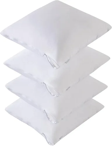 Vista 4 de Paquete de 4 protectores de almohada impermeables a prueba de plumas con cremallera de 20 x 20 pulgadas, fundas de almohada con cremallera