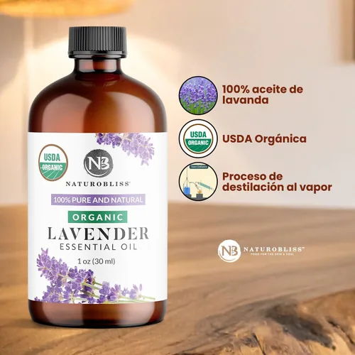 Vista 9 de NaturoBliss Aceite Esencial de Lavanda Orgánica, 100% Puro Grado Terapéutico, Calidad Premium, 1 fl. Oz / 30 ml - Perfecto para Aromaterapia