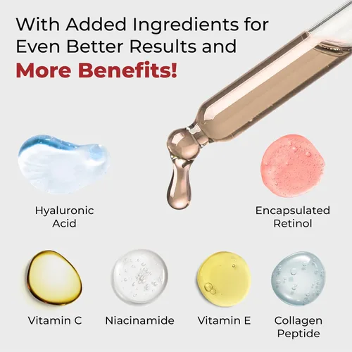 Vista 3 de AURA - Suero de retinol antienvejecimiento 1% - Retinol encapsulado, ácido hialurónico, vitamina C y E, colágeno, niacinamida, paquete económico