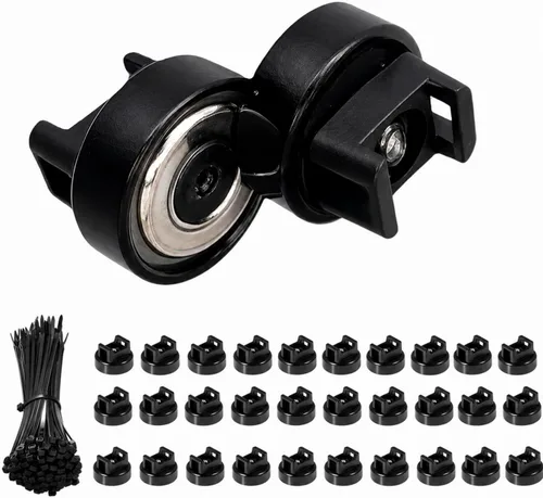 Vista 7 de Soportes magnéticos de alta resistencia, 10 soportes multiusos para cables con bridas de nailon (50 piezas) para una gestión eficiente de cables