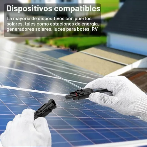 Vista 5 de iGreely - Cable de extensión solar de 10 pies y 10 AWG con conector macho y hembra de panel solar, adaptador de panel solar