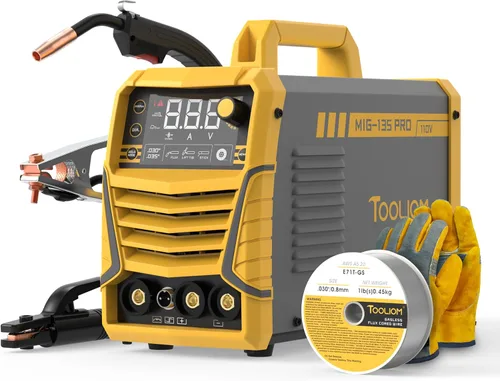 Vista 13 de TOOLIOM 135A Mini Soldador MIG de núcleo de flujo 110V Soldador MIG sin gas Flux MIG/Lift TIG/Stick Máquina de soldadura 3 en 1 Portátil