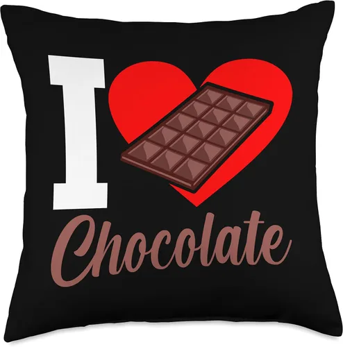 Vista 5 de Love Chocolate Milk Mousse Candy Bar Eater Sayings I Love Funny Chocolates Lover Eater - Almohada gráfica, 16.0 x 16.0 in, multicolor