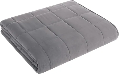 Vista 45 de L'AGRATY Manta con peso de 5 libras, para regazo, manta pequeña y portátil para adultos, refrescante, para viajar, relajarse y dormir, para todas