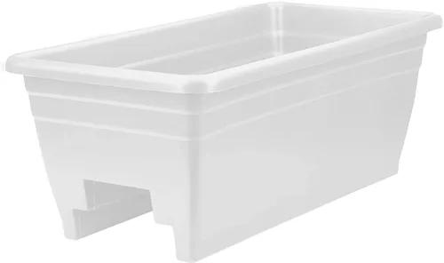 Vista 11 de The HC Companies Caja de Plantación para Barandilla de Cubierta con Tapones de Drenaje Removibles - Caja de Flores de Plástico Liviana y Resistente