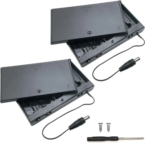 Vista 7 de OPSFALCON Soporte para 3 pilas AA, 3 cajas de batería AA, 3 cajas de soporte de batería AA de 1.5 V con interruptor de encendido/apagado y cubierta