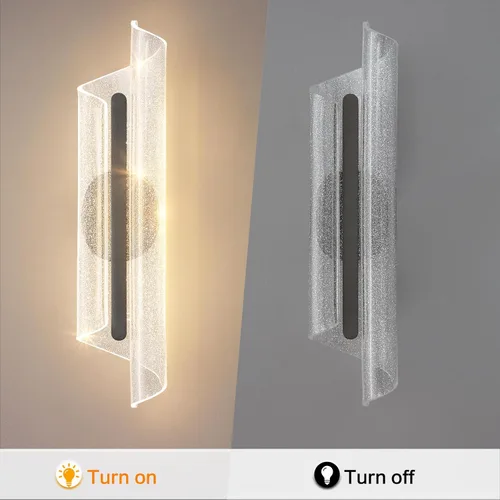 Vista 6 de Aplique de pared negro moderno lámpara de pared regulable LED lámpara de pared para sala de estar, pasillo, baño, dormitorio, 19.7 pulgadas