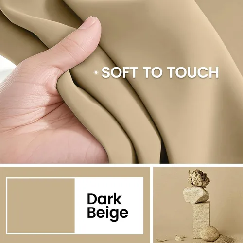Vista 7 de COSVIYA Cortinas opacas 100% beige Biscotti para dormitorio, juego de 2 paneles de 63 pulgadas de largo, bloqueo de luz completa, aislamiento