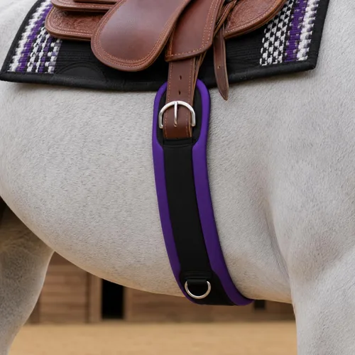 Vista 2 de Horse Soft Padded Neoprene Purple Western Riding Saddle Cinch 9727