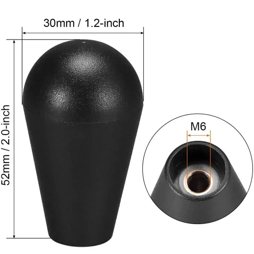 Vista 3 de HAAMIIQII 2PCS Oval Joystick Head Bat Top Ellipse Handle Knob for Replacement Arcade DIY Parts (2 Black)