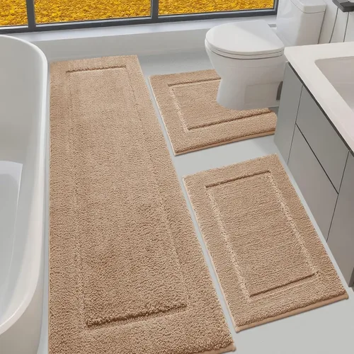 Vista 58 de IM HOME Tapetes de baño, felpa ultra suave, de microfibra esponjosa, absorbente, parte trasera antideslizante, lavable a máquina, tapetes para suelo