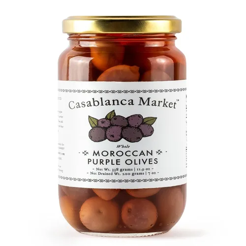 Vista 3 de Casablanca Market Salsa picante Harissa (10.5 onzas) + aceitunas moradas (11.9 onzas)