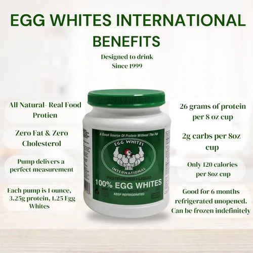 Vista 4 de Egg Whites International - Claras de huevo líquidas 100% puras diseñadas para beber. AHORA 100% libre de jaulas (6 medio galones)