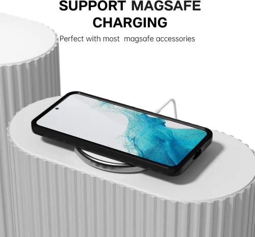 Vista 7 de Svanove Funda magnética de silicona para Samsung Galaxy S22, compatible con Magsafe, bonita funda para mujer, goma de gelatina brillante delgada