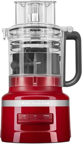 Vista 3 de KitchenAid Procesador de alimentos de 13 tazas, color rojo imperio y batidora de mano con cable de velocidad variable - KHBV53