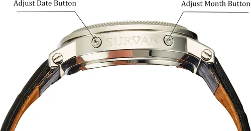Vista 5 de SURVAN WatchDesigner Watch for Men Sapphire Crystal Mechanical Skeleton Automatic Men's Wrist Watches Ion-Plated Leather Strap Copper Watch Needle