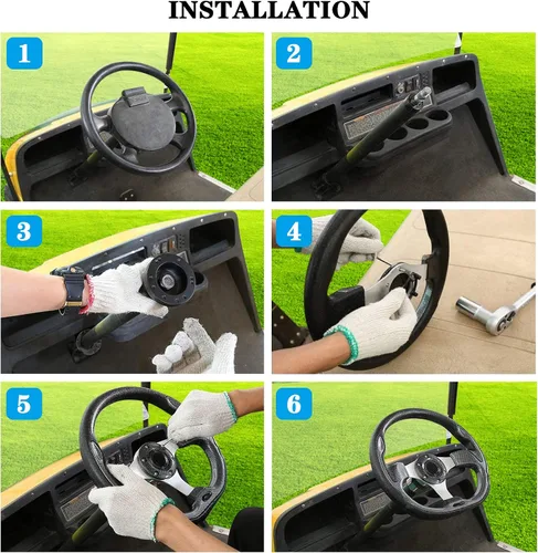 Vista 5 de Volante para carrito de golf compatible con EZGO RXV & TXT, Club Car DS, Club Car Precedent, Yamaha, la mayoría de los carritos de golf