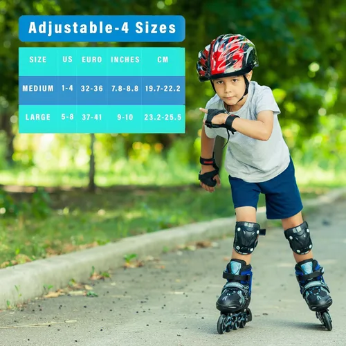 Vista 7 de Xino Sports Patines en línea para niños y niñas – Patines ajustables con ruedas iluminadas LED – Patines juveniles para interiores y exteriores