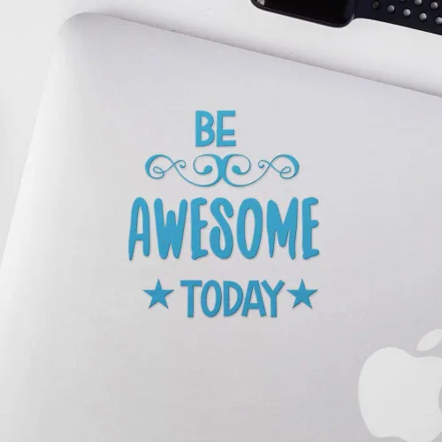 Vista 3 de Decal Stickers of Be Awesome Today (Azure Blue) (Set of 2) Premium Waterproof Vinyl Decal Stickers for Laptop Smartphone Car Dirt Bike Wall Room