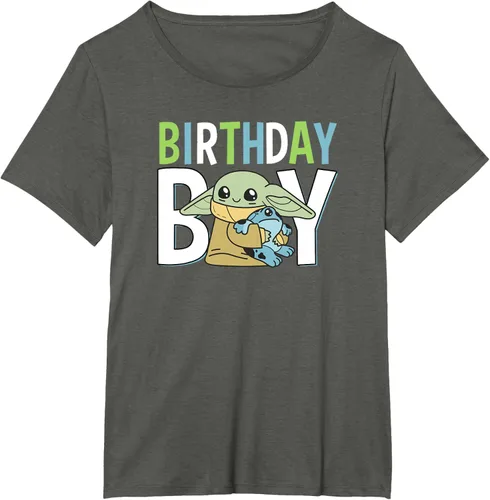 Vista 13 de Star Wars: The Mandalorian Grogu Birthday Boy Hug Blue Green T-Shirt Negro
