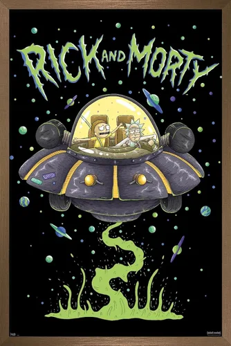 Vista 14 de Trends International Rick And Morty - Póster de pared de barco, 14.725 x 22.375 pulgadas, versión enmarcada de madera de granero