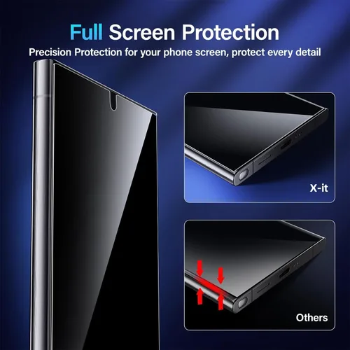 Vista 5 de X-it Protector de pantalla para Samsung Galaxy S23 Ultra/S22 Ultra, privacidad [alineación automática/eliminación de polvo], sin burbujas