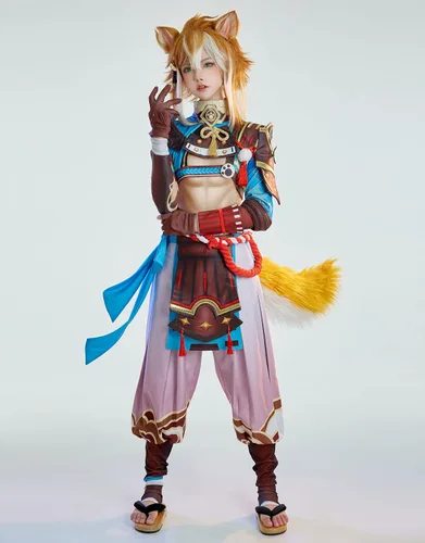 Vista 3 de Disfraz unisex para cosplay con accesorios para tocado para mujer