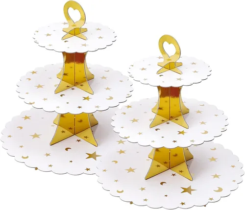 Vista 41 de Soleebee Soporte para Cupcakes de 3 Niveles, Torre de Cupcakes de Cartón, Torre de Soporte para Pasteles de Postre para Decoración de Cumpleaños
