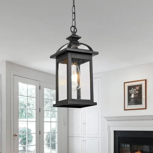 Vista 5 de Darkaway Lámparas de pared para exteriores, paquete de 2 con lámpara colgante para exteriores, para porche, patio, jardín