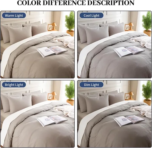 Vista 188 de NEXHOME PRO Funda de edredón Twin XL 100% algodón lavado, transpirable, duradera, texturizada, similar al lino, juego de ropa de cama para el hogar
