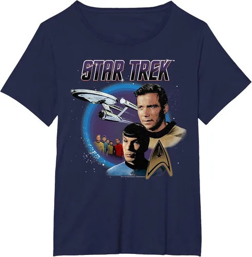 Vista 36 de Star Trek Original Series Vintage Enterprise T-Shirt Baby Blue
