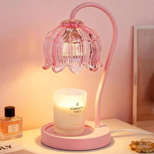Vista 9 de Funistree Paquete de 2 lámparas calentadoras de velas de flores, lámpara de vela con temporizador, regalos de cumpleaños de Navidad para mujeres