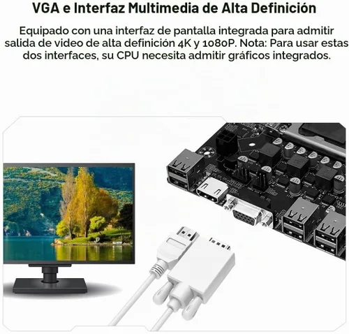 Vista 5 de MACHINIST Placa base para juegos H61 LGA 1155 (Intel 2ª/3ª generación), placas base para computadora Flex-ATX compatibles con PCIe 2.0, LAN 100M
