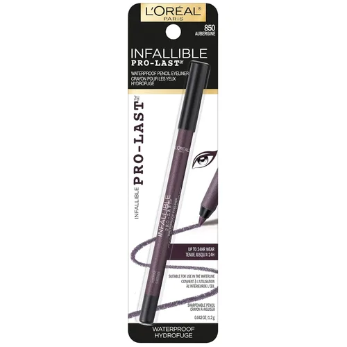 Vista 2 de L'Oreal Paris Makeup Infallible Pro-Last Lápiz delineador de ojos, impermeable y resistente a las manchas, se desliza con facilidad para crear