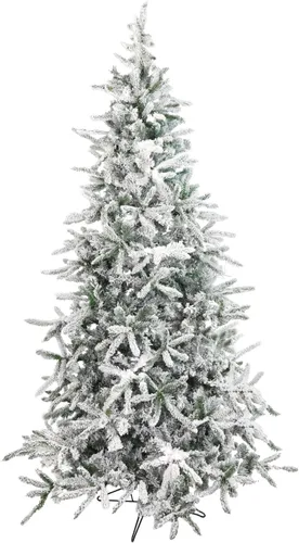 Vista 11 de Fraser Hill Farm - Árbol de Navidad preiluminado Mountain Pine de 6.5 pies, con luces inteligentes incandescentes blancas, muy nevado, follaje