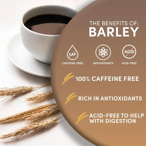 Vista 4 de Worldwide Botanicals Cebada orgánica, instantánea – 57 porciones – Italy's Orzo, su alternativa de café favorita – Sin cafeína, sin ácido, Kosher, 6