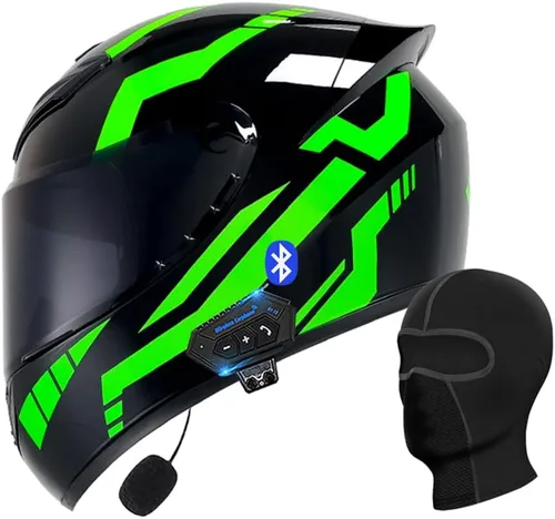 Vista 5 de Casco de motocicleta con Bluetooth, casco con Bluetooth integrado, casco integral plegable con Bluetooth, aprobado por DOT/ECE, con múltiples