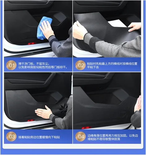 Vista 4 de Adhesivos para puerta de auto para Nissan X-Trail 2014-2021 Adhesivo anti-patadas para puerta de automóvil, anti-arañazos, adhesivo impermeable