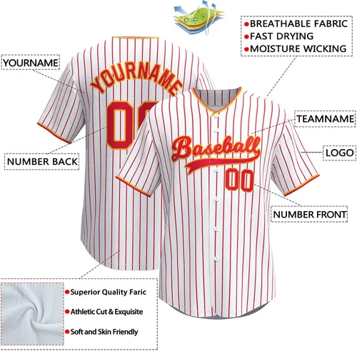 Vista 2 de Camiseta de béisbol personalizada con diseño de rayas cosidasnúmeros de nombre impresos, camisetas deportivas personalizadas para hombres, jóvenes