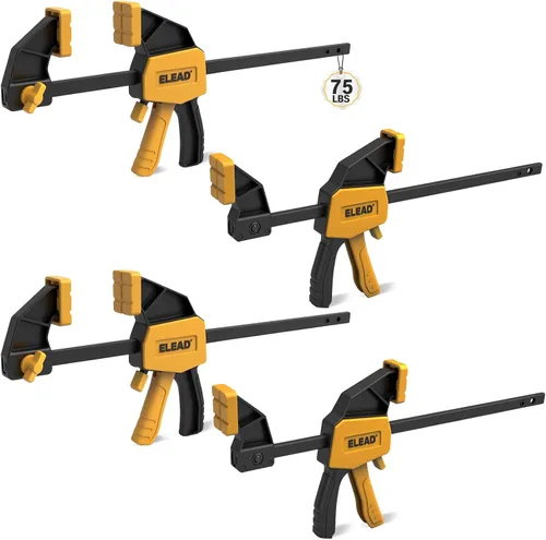 Vista 10 de Abrazaderas de barra mini de 6 pulgadas para carpintería, abrazadera/separador F de una mano de 2 piezas, abrazadera para madera con límite de carga