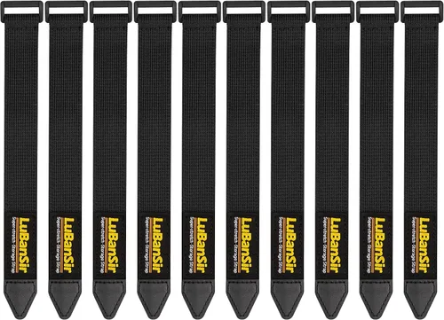 Vista 13 de LuBanSir Correas de cincha, 1 x 6 pulgadas (paquete de 10) correa elástica de sujeción de gancho y bucle para cable de extensión, cable, envoltura