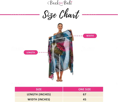 Vista 3 de Back From Bali Pareo estampado para mujer, traje de baño de playa, pareo, falda envolvente