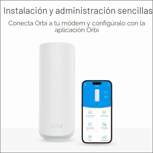 Vista 8 de NETGEAR Orbi 770 Series Tri-Band WiFi 7 Mesh Network System (RBE772) - Router + 1 extensor de satélite, características de seguridad, hasta 11 Gbps