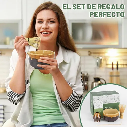 Vista 8 de Pottery Matcha Set - Tazón de té hecho a mano japonés, arena café Café Arena