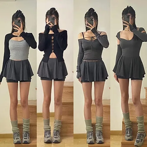 Vista 6 de Y2k Falda de ballet Mini faldas para mujer, ropa estética de ballet de moda Y2k Mini falda