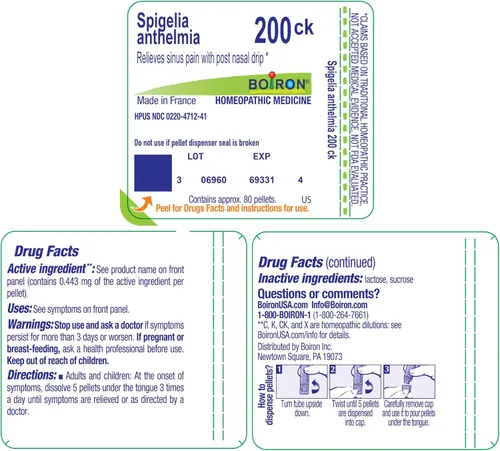 Vista 9 de Boiron Spigelia Anthelmia 200Ck para el dolor sinusal con goteo post nasal - 80 pellets