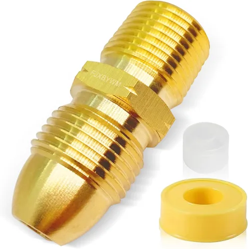 Vista 6 de Adaptador de propano de latón: adaptador macho POL a rosca macho de tubo de 1/2 pulgada, conector de tanque de manguera de propano, se adapta a