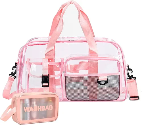 Vista 45 de Bolsa de Gimnasio Pequeña para Mujer, Bolsa de Lona de Viaje, Bolsa de Fin de Semana con Compartimento para Zapatos