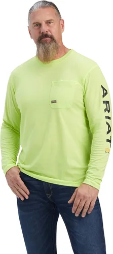 Vista 20 de Ariat Hombres Rebar Workman Logo Manga Larga Cuello Redondo Aguacate/Haya