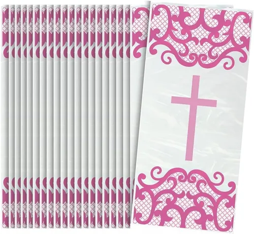 Vista 13 de Unique Fancy Blue Cross - Servilletas de almuerzo para la primera comunión (paquete de 16), elegantes y benditas esenciales para fiestas, perfectas